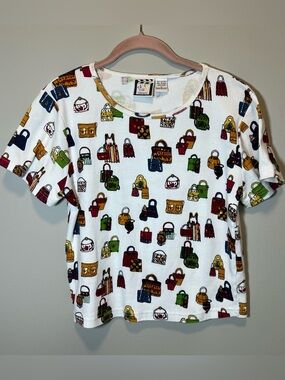Y2K Take Two Clothing Women’s White Shipping Bag Beaded Top Large